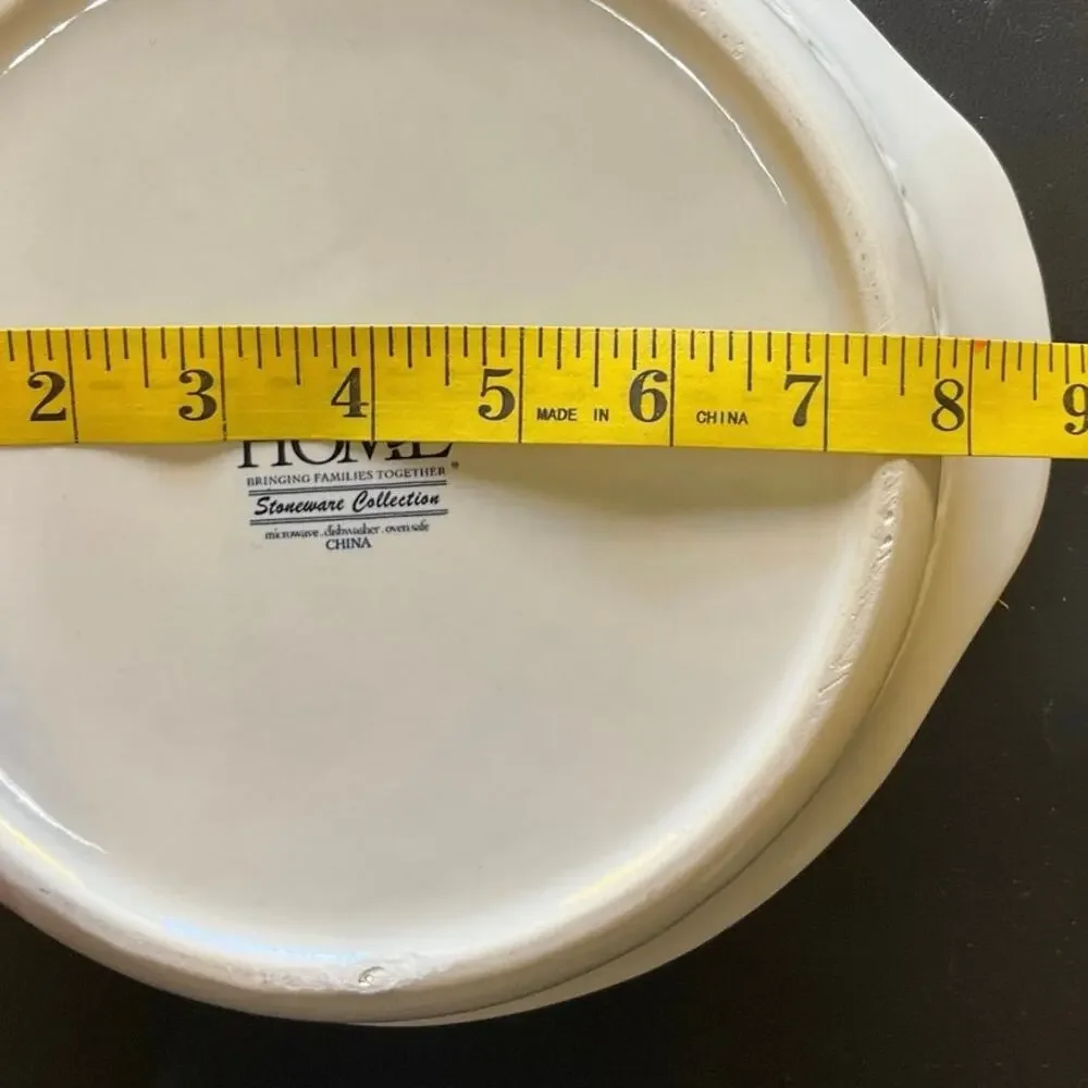 Celebrating Home Stoneware Covered Casserole Dish Basketweave Cream